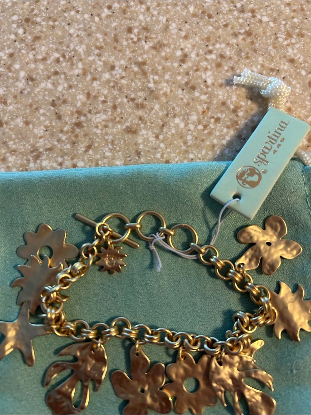 Spartina Gold Floral Charm Bracelet - Picture 3 of 4